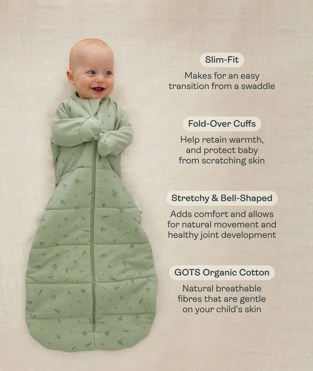 ergoPouch Jersey Sleeping Bag 3.5 TOG Sleeved - Bon Appetit