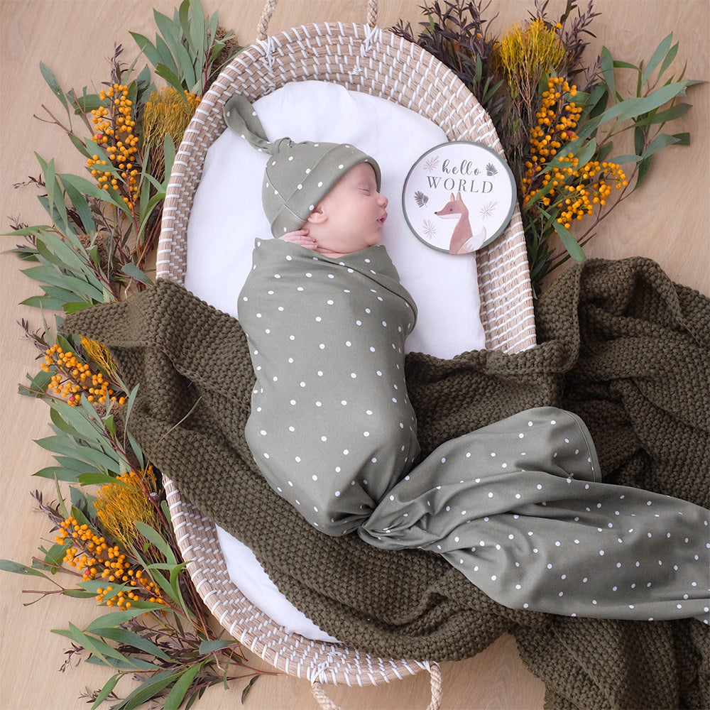 Newborn Gift Set-Olive Dots