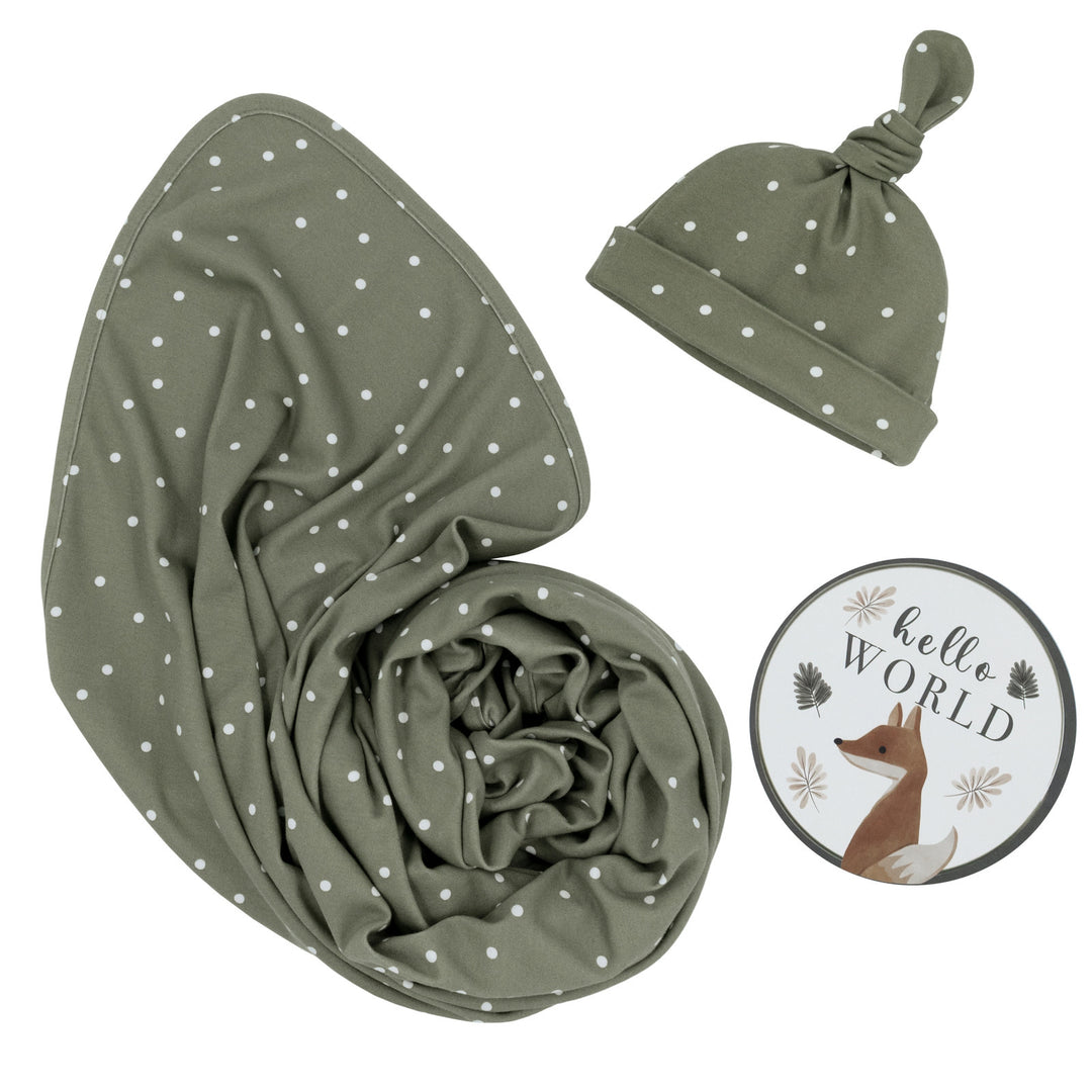 Newborn Gift Set-Olive Dots