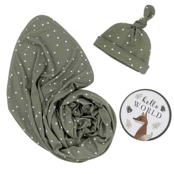 Newborn Gift Set-Olive Dots