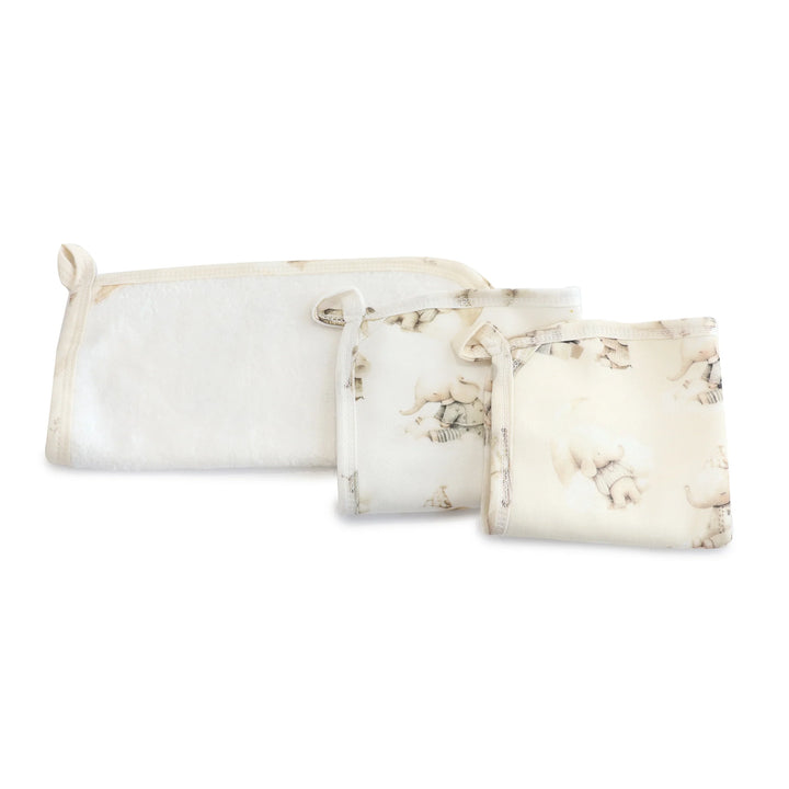 Bubba Blue Elephant Bedtime 3pk Wash Cloths