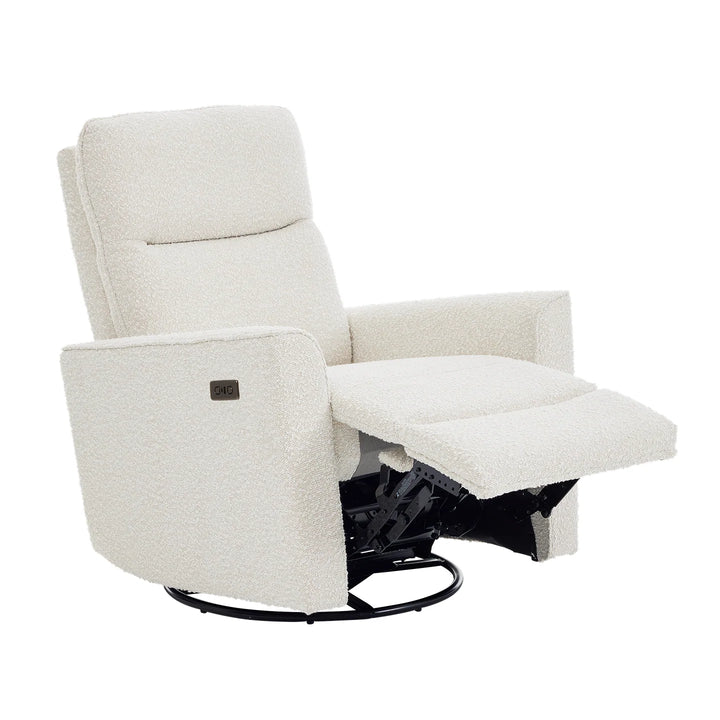 iL Tutto Felix Electric Recliner Glider Chair with USB in Vanilla Bouclé