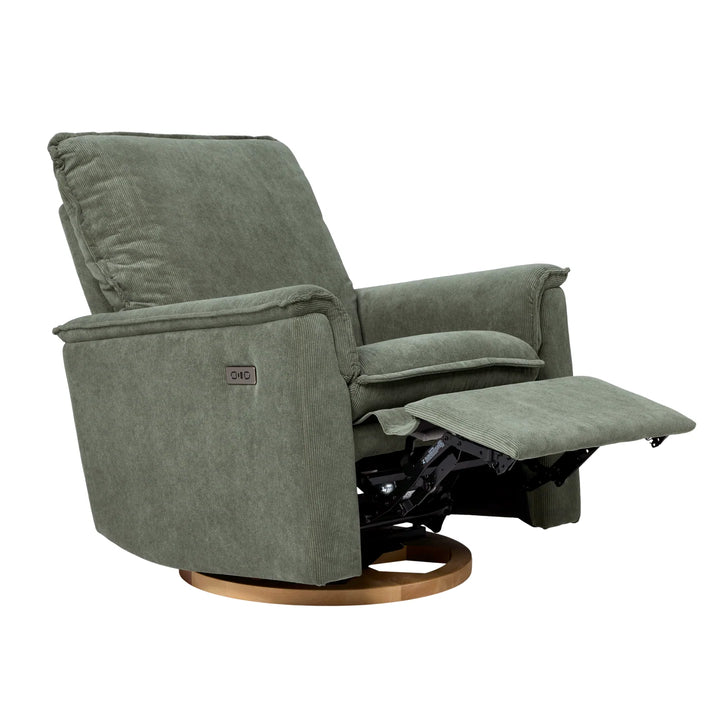 Il Tutto Louie Electric Recliner Glider Nursery Chair in Olive Corduroy