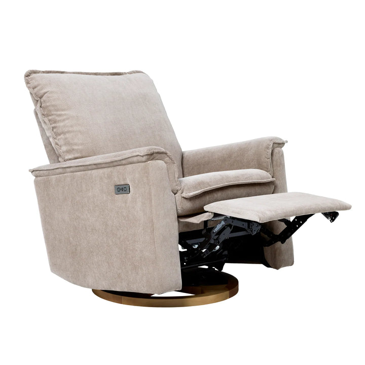 Il Tutto Louie Electric Recliner Glider Nursery Chair in Taupe Corduroy