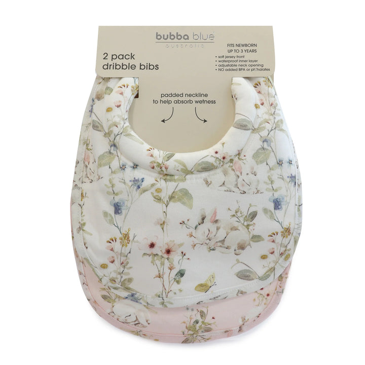 Bubba Blue Sleeping Bunny 2pk Dribble Bibs