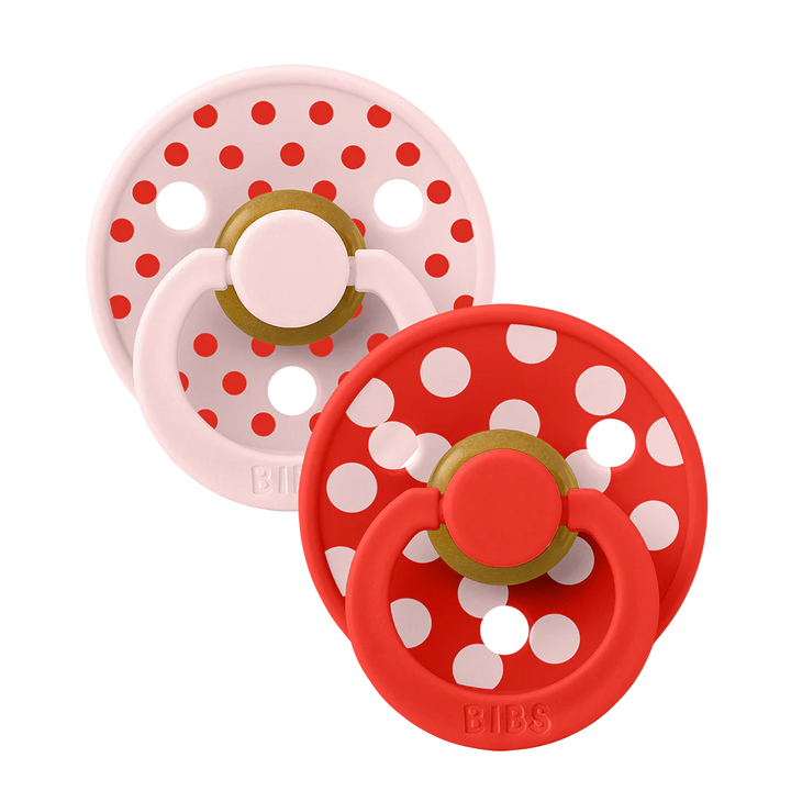 BIBS Studio Polka 2pk - Blossom/Candy Apple
