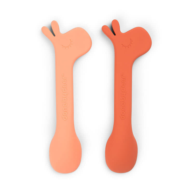 Done by deer Silicone Spoon 2-Pack Lalee Papaya