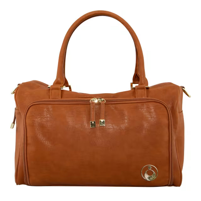 ISOKI DOUBLE ZIP SATCHEL  AMBER TAN
