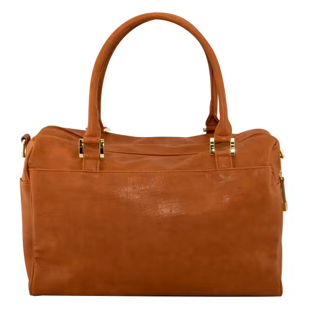 ISOKI DOUBLE ZIP SATCHEL  AMBER TAN
