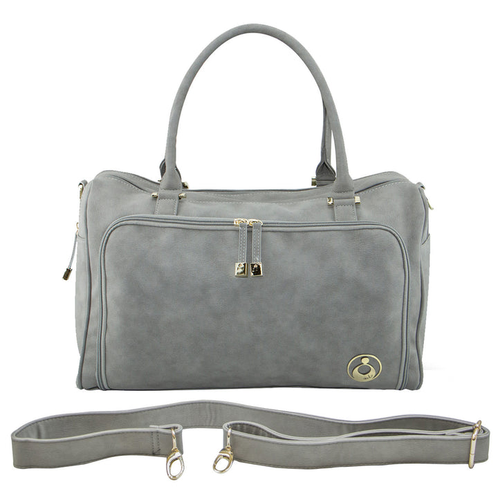 ISOKI DOUBLE ZIP SATCHEL - STONE GREY