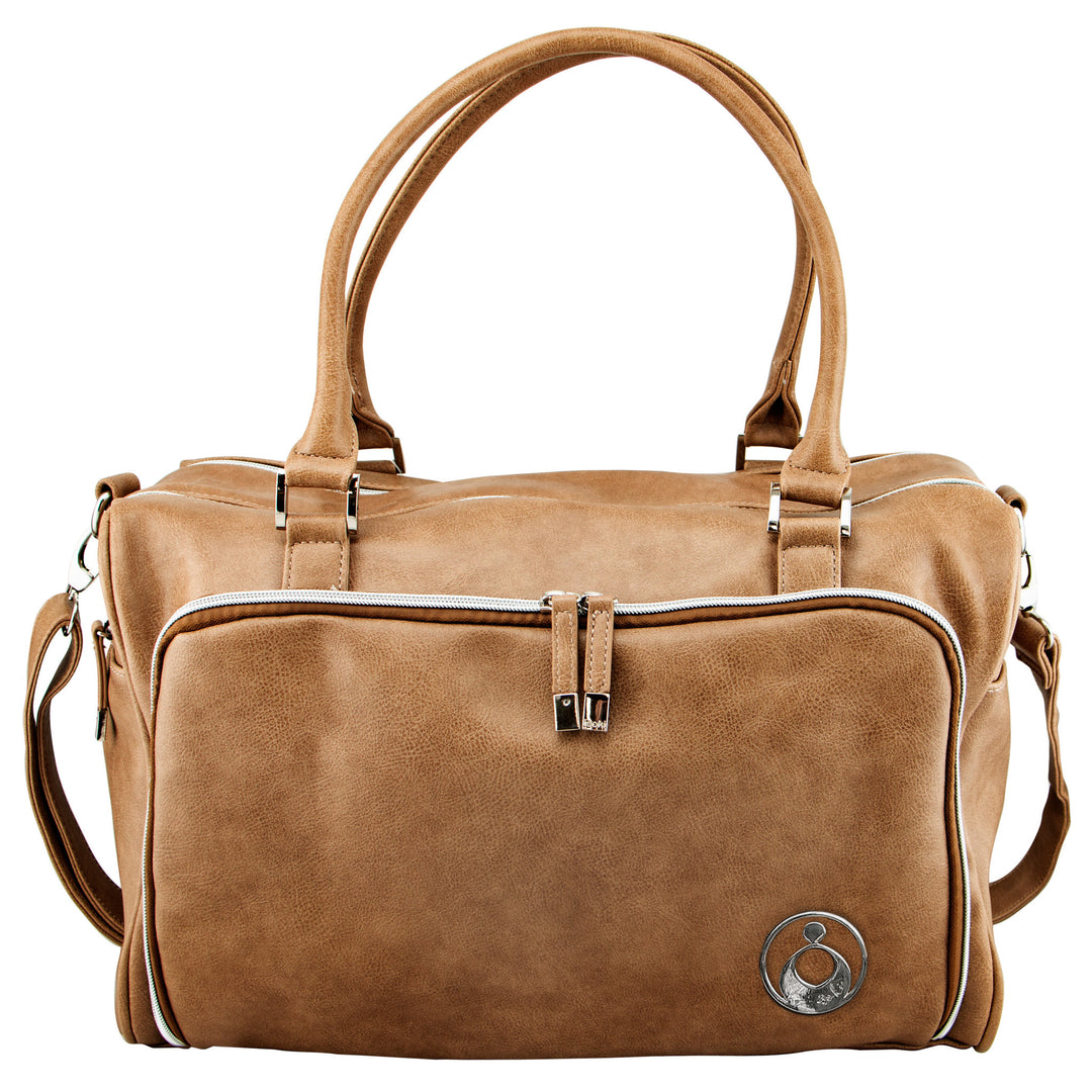 ISOKI DOUBLE ZIP SATCHEL  LATTE