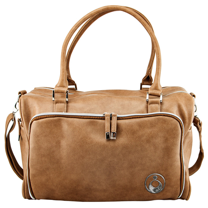 ISOKI DOUBLE ZIP SATCHEL  LATTE
