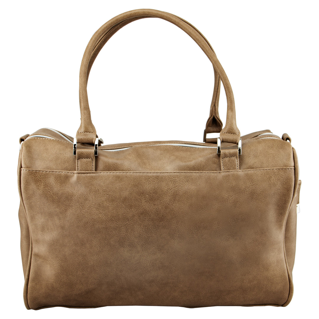 ISOKI DOUBLE ZIP SATCHEL  LATTE