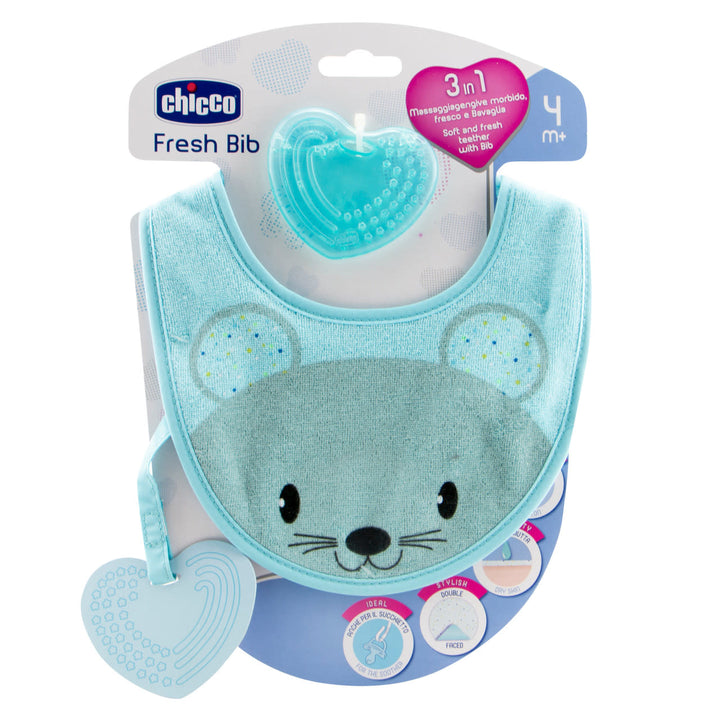 Chicco Fresh Teether Bib Blue