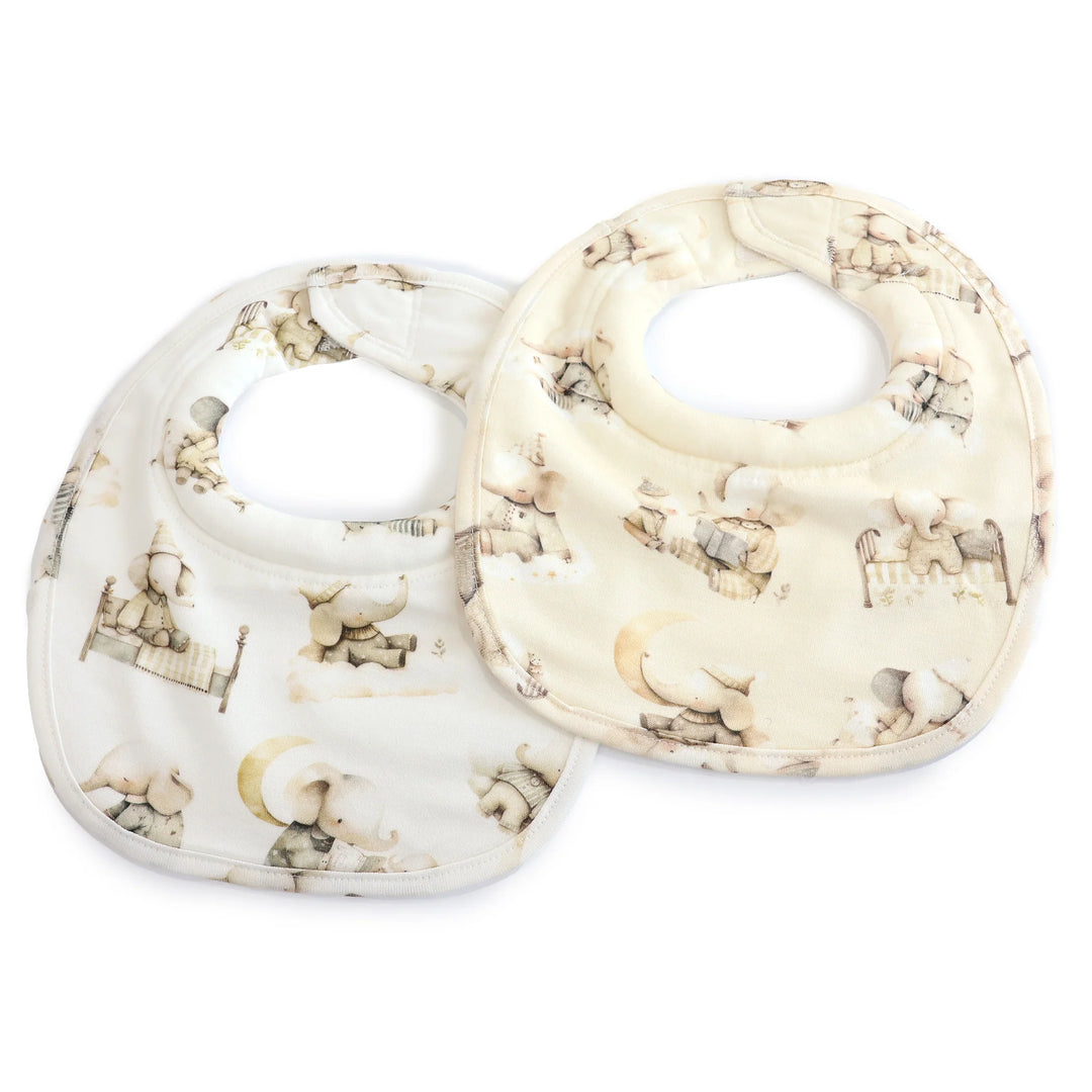 Bubba Blue Elephant Bedtime 2pk Dribble Bibs