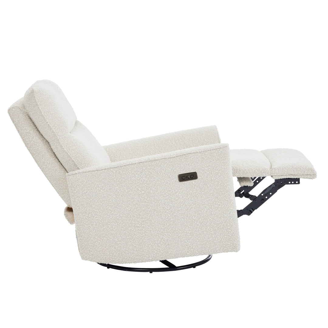 iL Tutto Felix Electric Recliner Glider Chair with USB in Vanilla Bouclé