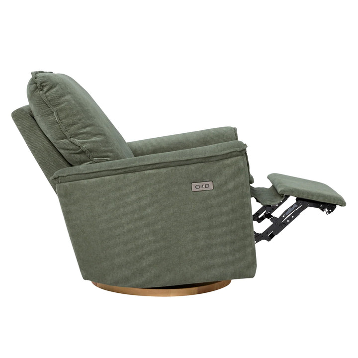 Il Tutto Louie Electric Recliner Glider Nursery Chair in Olive Corduroy