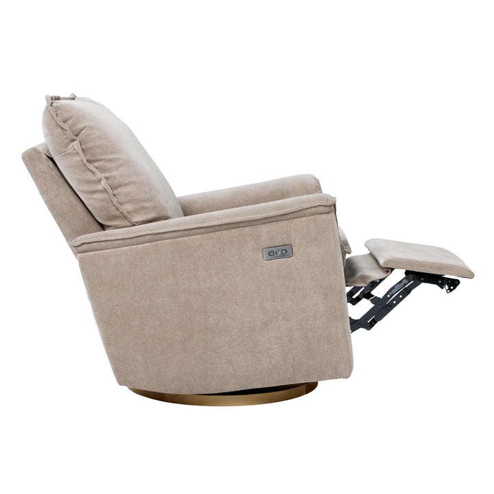 Il Tutto Louie Electric Recliner Glider Nursery Chair in Taupe Corduroy