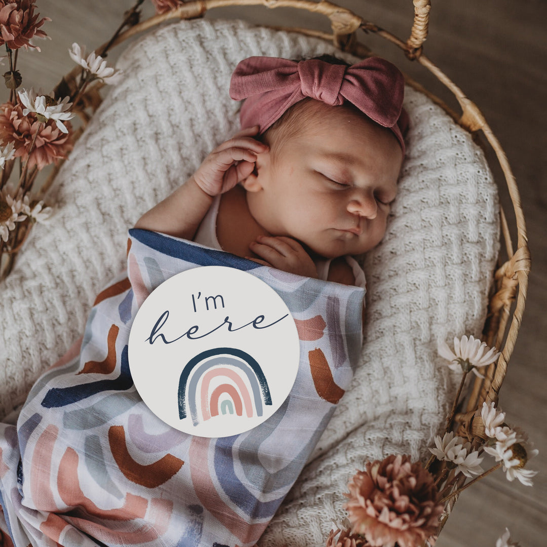 Reversible Milestone Cards Rainbow Baby & Sage