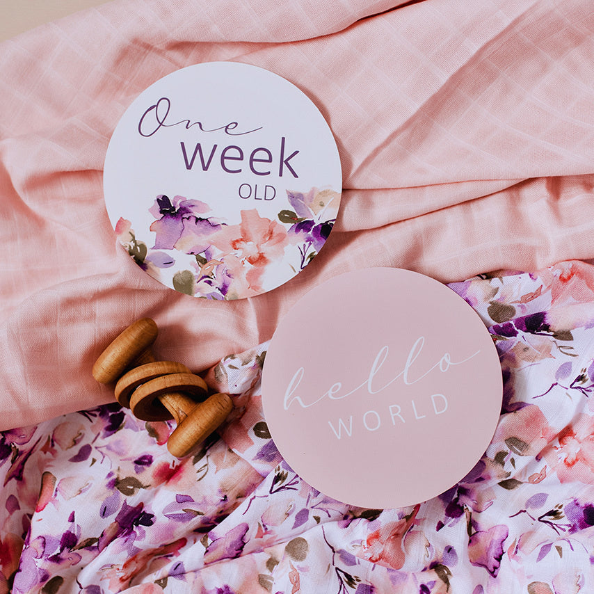 Reversible Milestone Cards Blushing Beauty & Musk Pink
