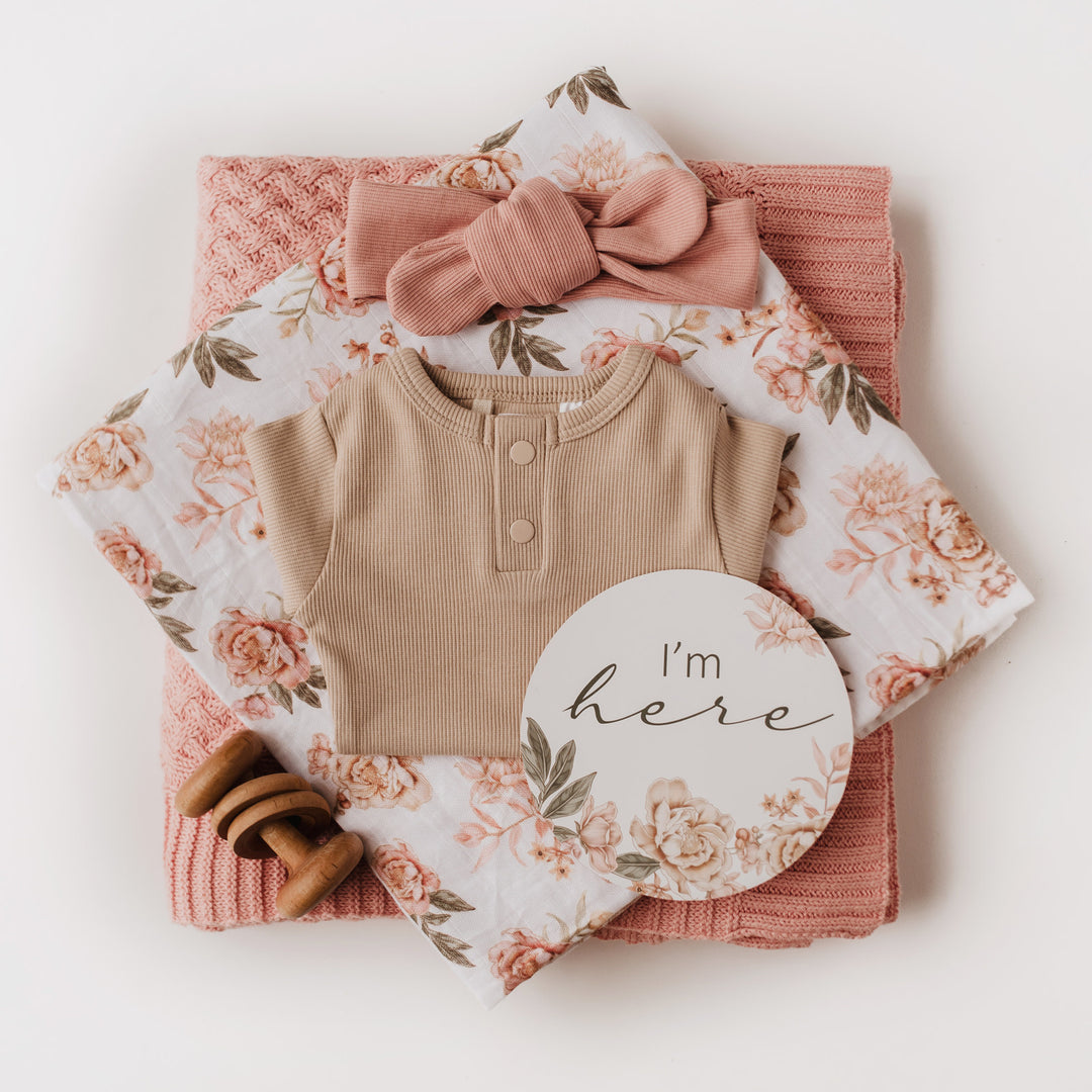 Reversible Milestone Cards-Rosette&Pink Sand
