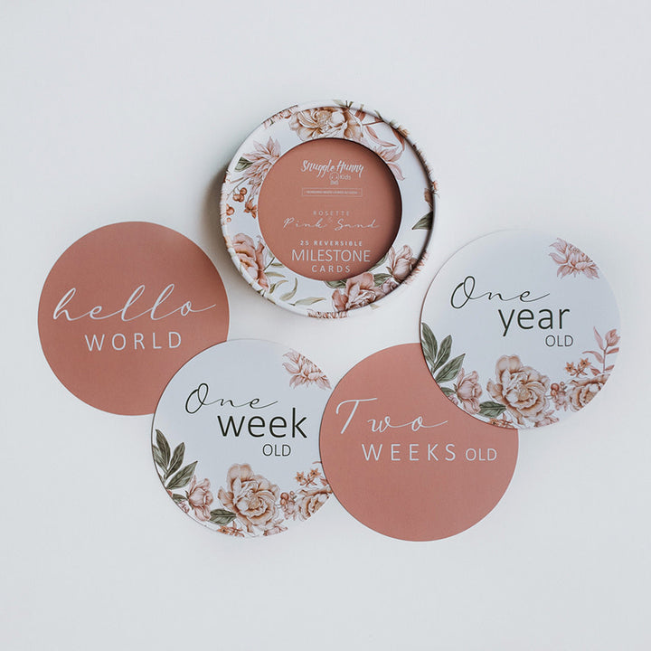 Reversible Milestone Cards-Rosette&Pink Sand