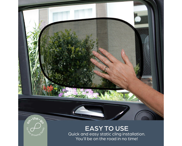 Dreambaby INSTA-CLING® CAR SHADES 2 PACK BLACK(F1203)
