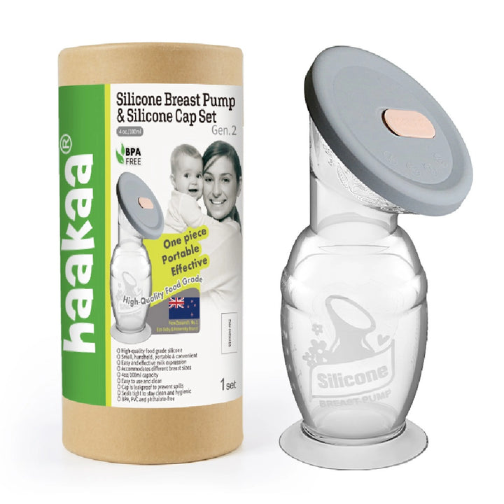 Haakaa Generation 2 100ml Silicone Breast Pump with Suction Base&Silicone Cap Gift Box