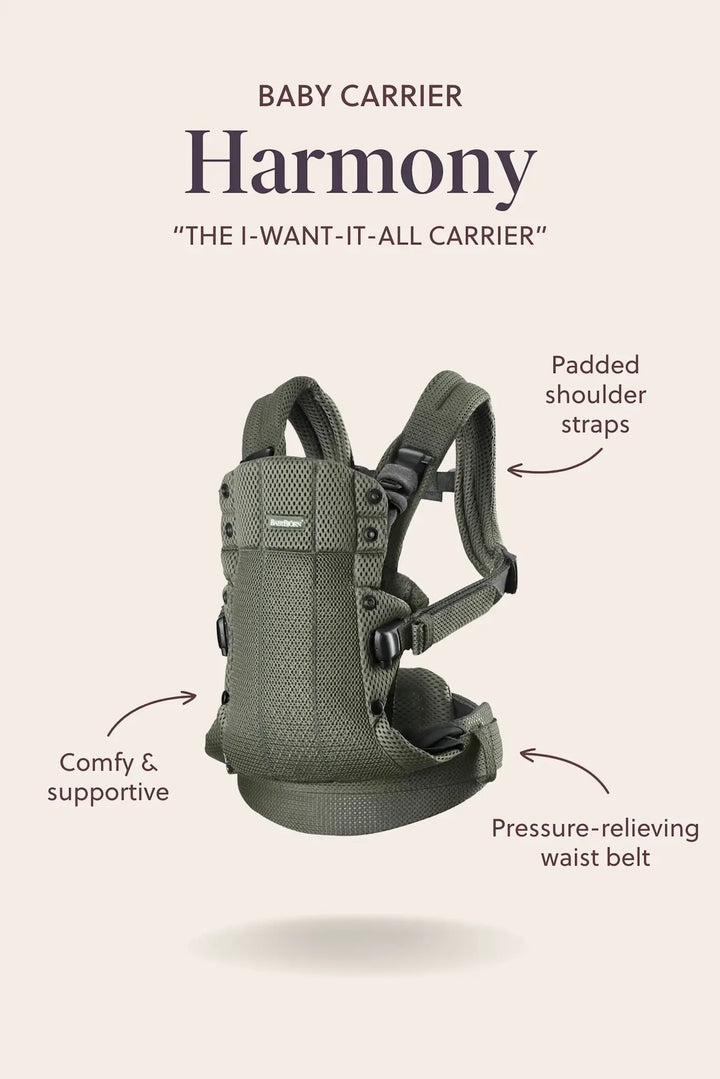 BabyBjorn Baby Carrier Harmony - 3D Mesh, Black