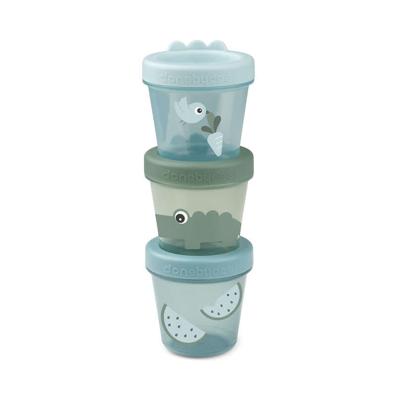 Done by deer Baby Food Container 3-Piece Croco Green