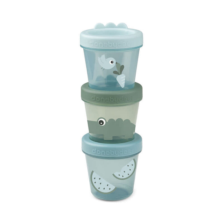 Done by deer Baby Food Container 3-Piece Croco Green