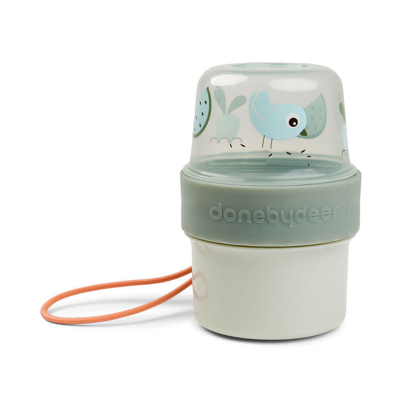 Done by deer To Go 2-Way Snack Container Birdee Green