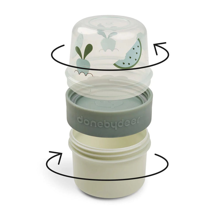 Done by deer To Go 2-Way Snack Container - Farm Powder