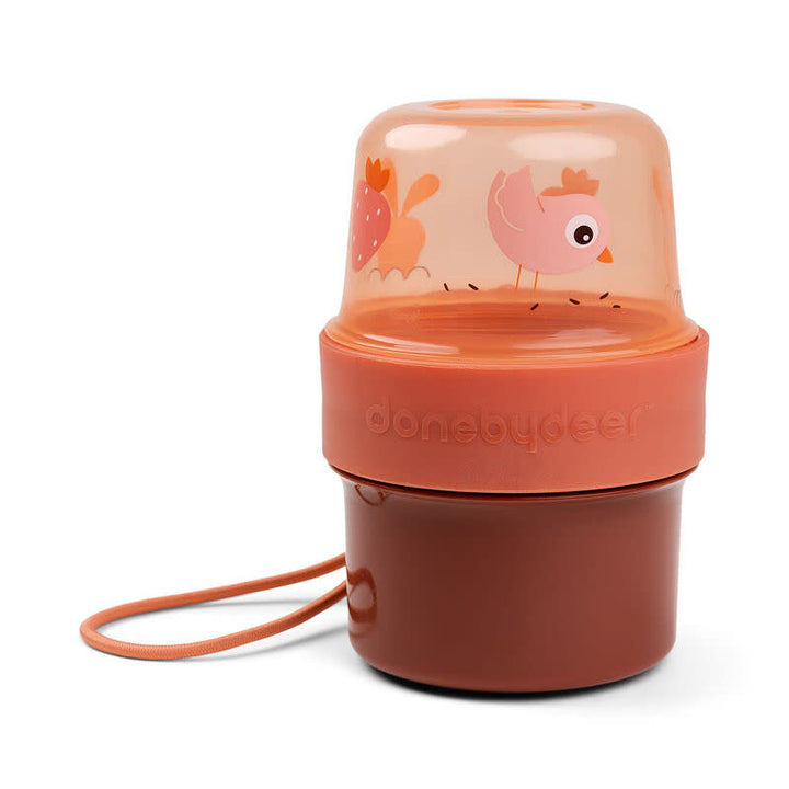 Done by deer To Go 2-Way Snack Container Birdee Papaya