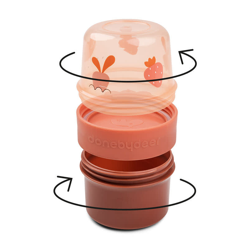 Done by deer To Go 2-Way Snack Container Birdee Papaya