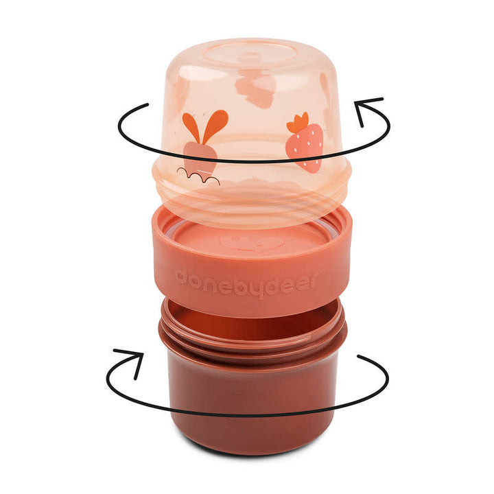 Done by deer To Go 2-Way Snack Container Birdee Papaya