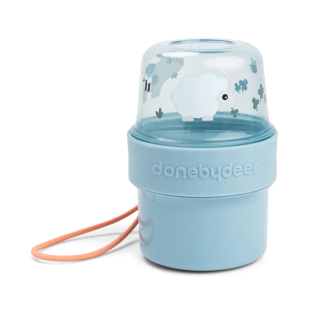 Done by deer To Go 2-Way Snack Container - Farm Blue