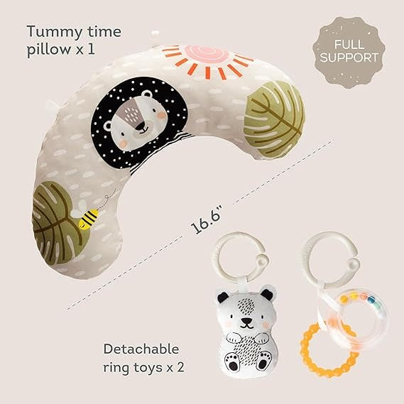 TAF Toys Ergonomic Tummy Time Pillow with Teether and Rattle *Kraft Packaging* (US12916)