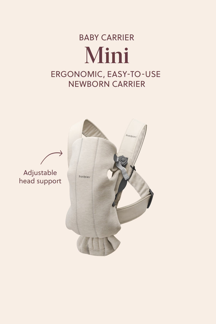 BabyBjorn Baby Carrier Mini - 3D Jersey, Light beige