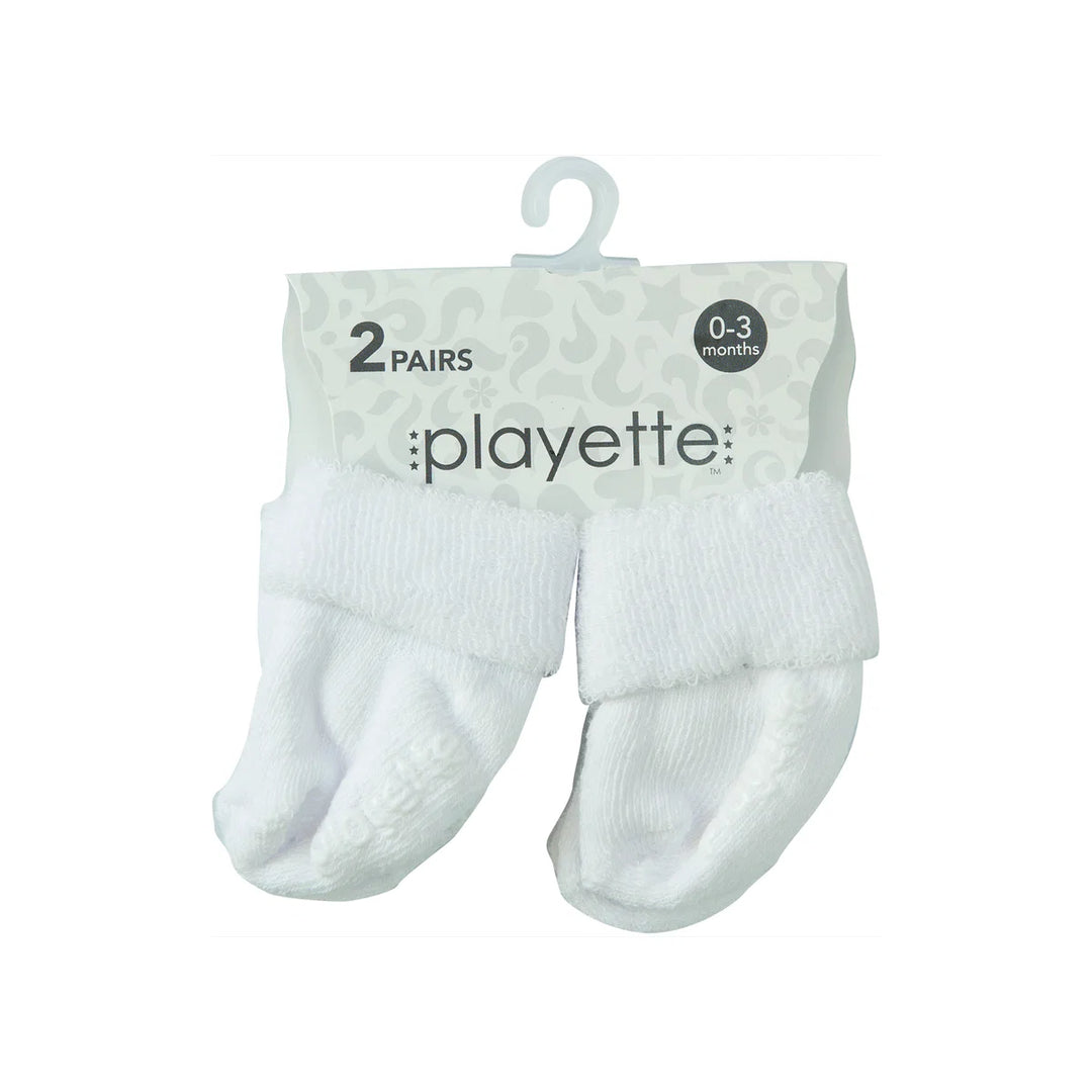 Playette 2 Pack Essential Bootie Socks White