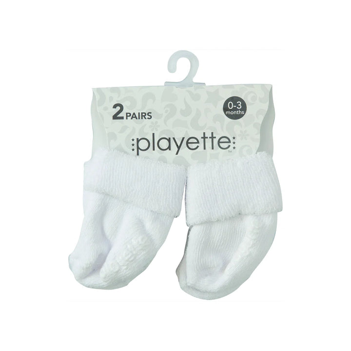 Playette 2 Pack Essential Bootie Socks White