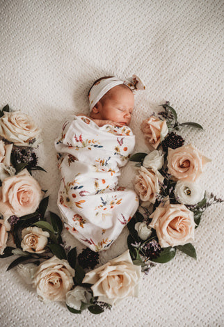 Snuggle Swaddle & Topknot Set Boho Posy
