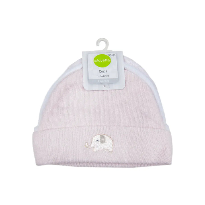 Playette 3 Pack Knitted Caps - Pink/White(1334022)