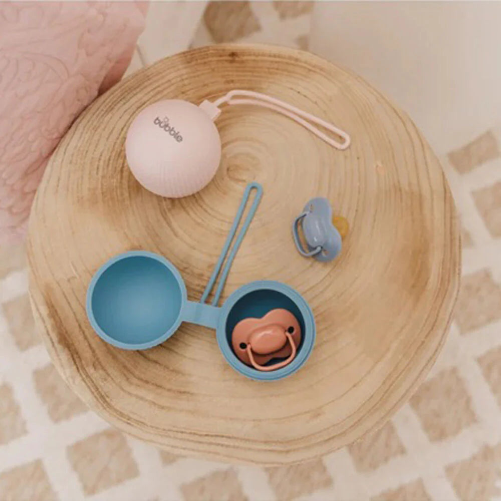 Bubble Silicone Pacifier Holder - Blue