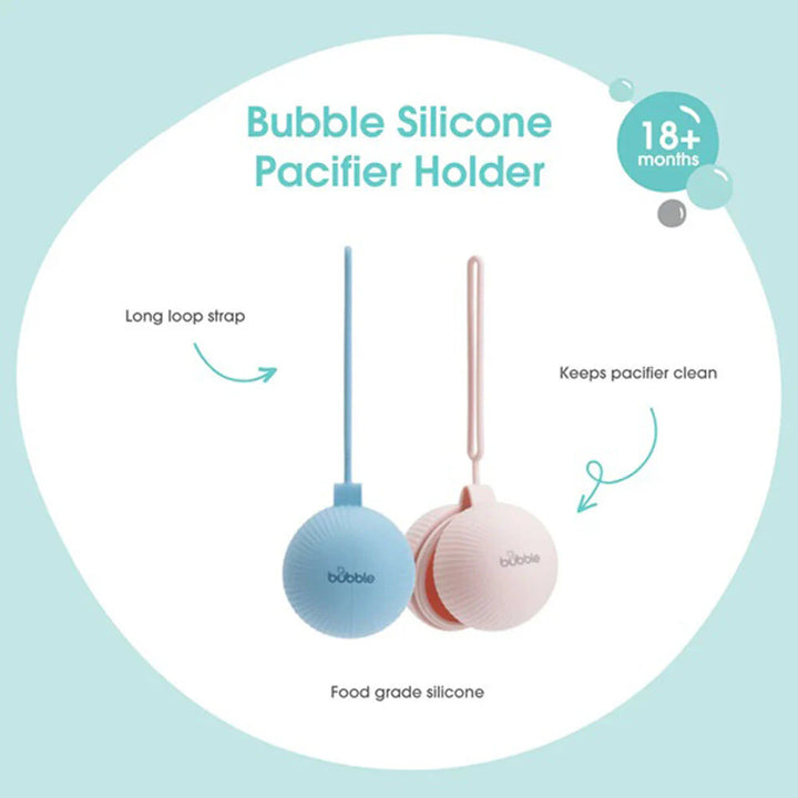 Bubble Silicone Pacifier Holder - Blue