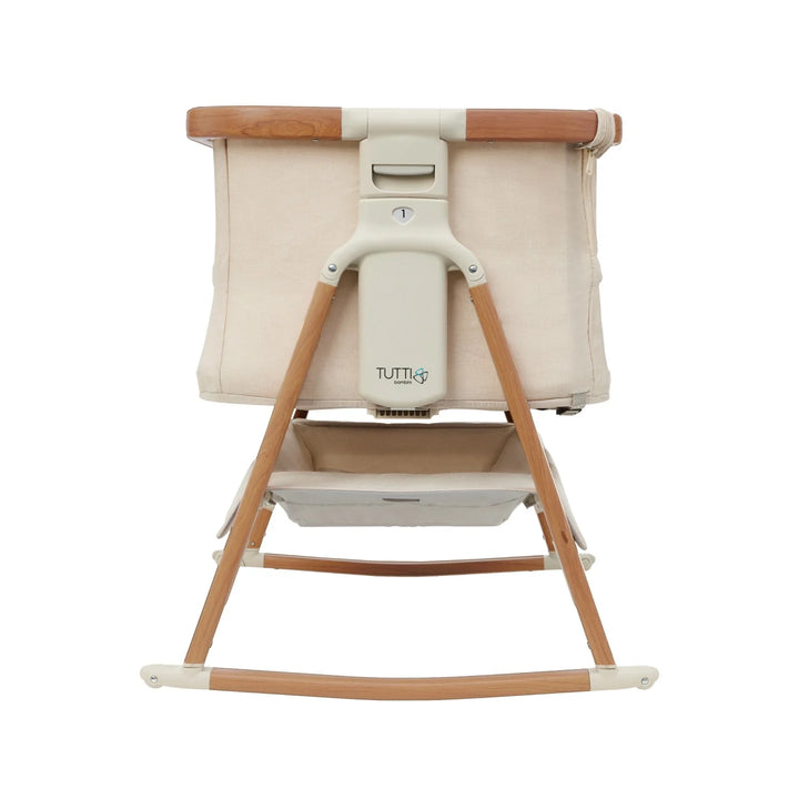 iL Tutto CoZee Breeze Plus Co-Sleeping Bassinet with Rocking Legs in Scandi Walnut and Ecru