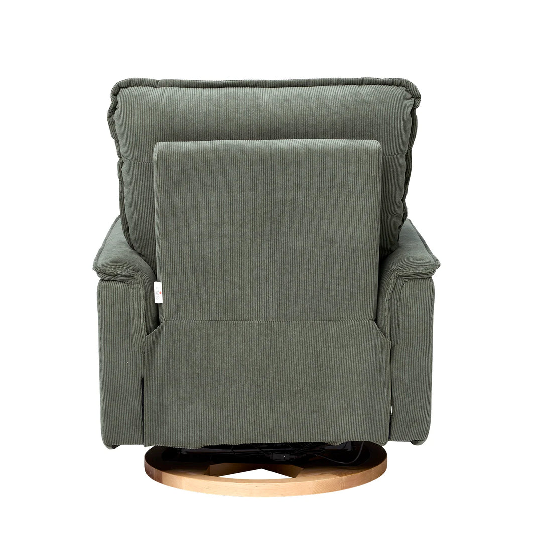 Il Tutto Louie Electric Recliner Glider Nursery Chair in Olive Corduroy
