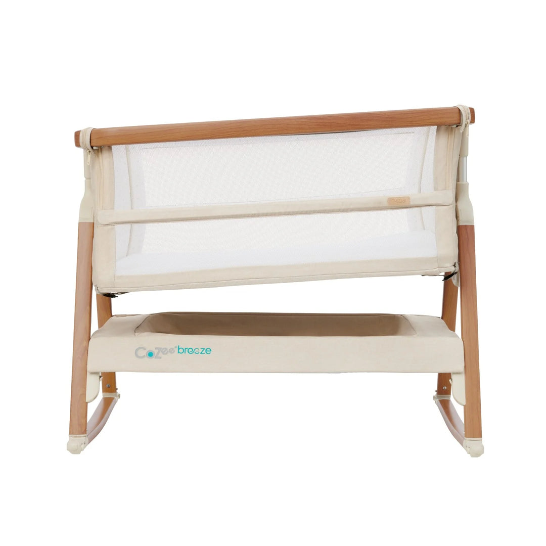 iL Tutto CoZee Breeze Plus Co-Sleeping Bassinet with Rocking Legs in Scandi Walnut and Ecru