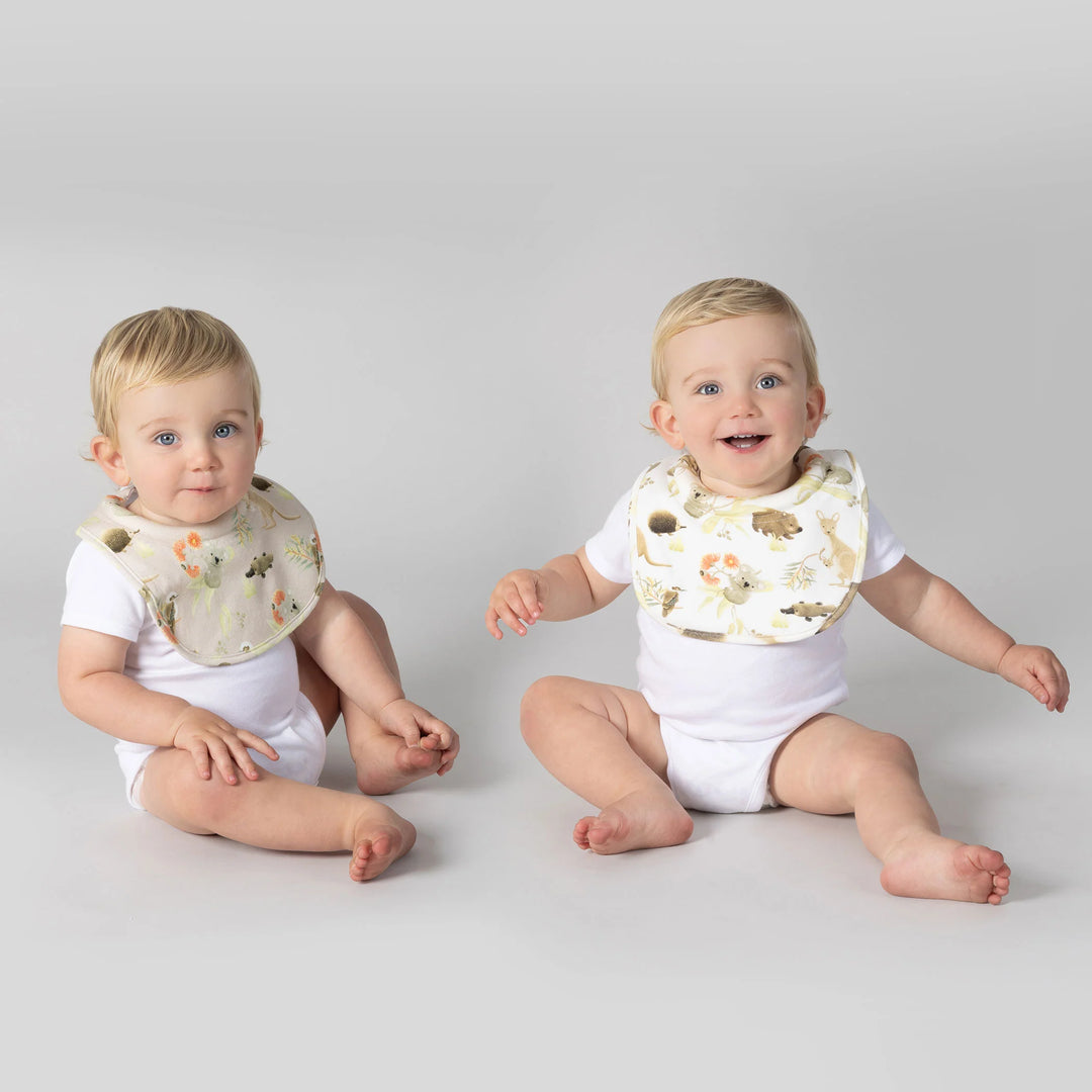 Bubba Blue Aussie Animals 2pk Dribble Bibs