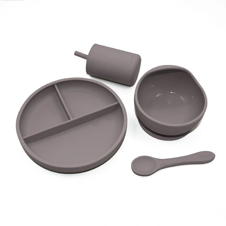 Playette Baby Silicone Feeding Set 4 Piece - Grey (1501008)